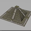 Ancient Stone Pyramid Architecture With Tiered Steps And Temple On Top